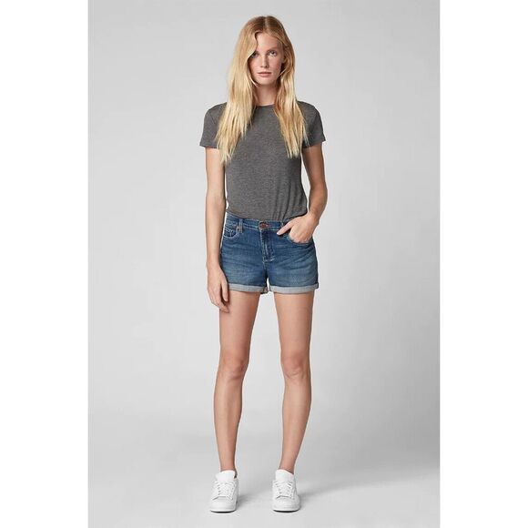 BlankNYC the Fulton distressed rolled raw hem size 25 jean shorts - Picture 3 of 12